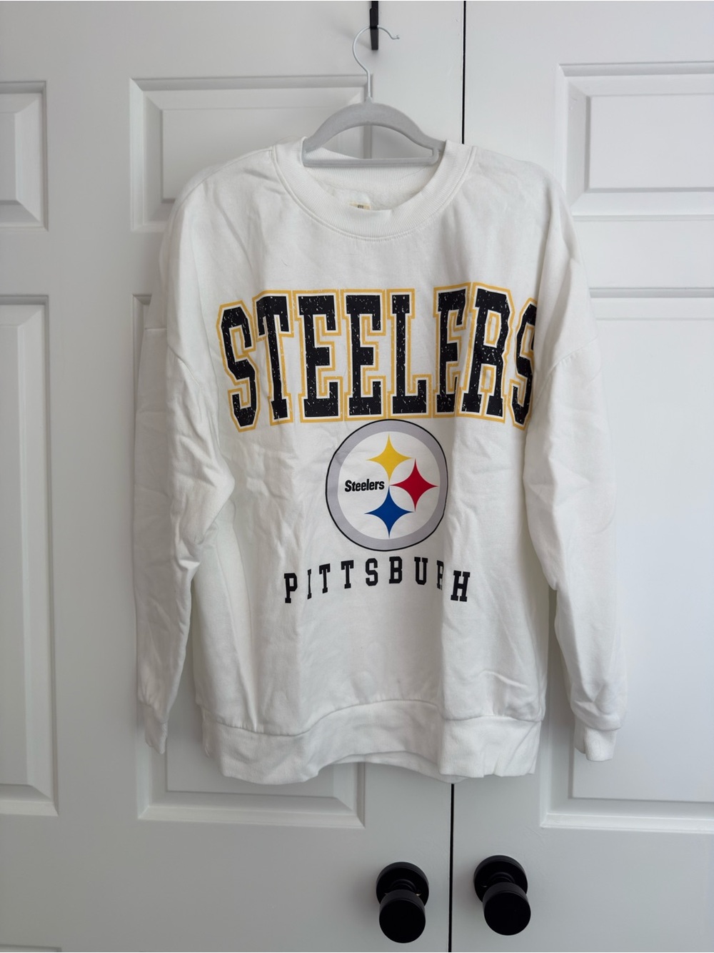 Pittsburgh Steelers White Crewneck Sweatshirt